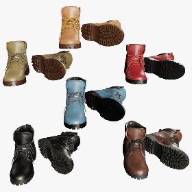 Leather Boots Collection 3D